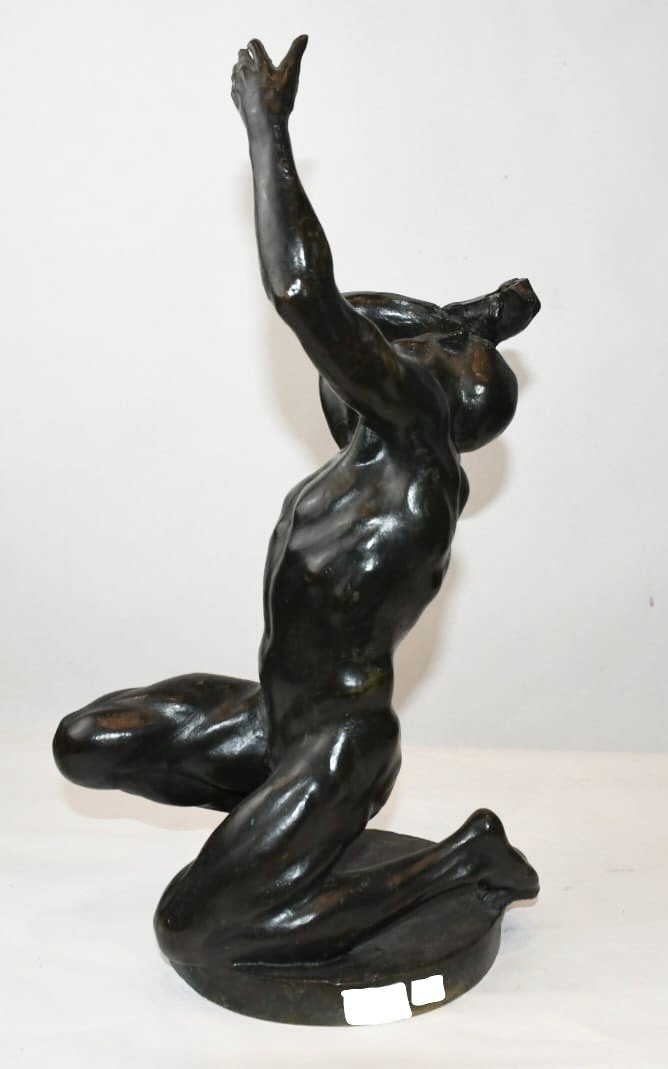 Alfredo Biagini - ATLANTE - scultura in bronzo - Italia 1920-photo-5